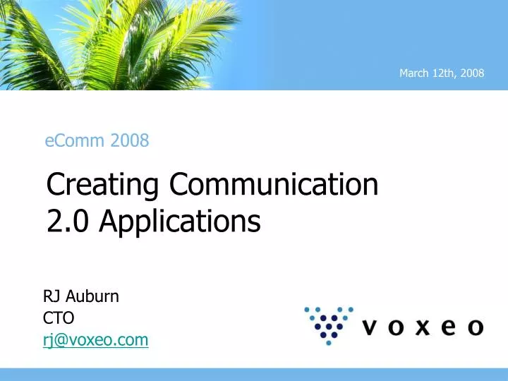 creating communication 2 0 applications
