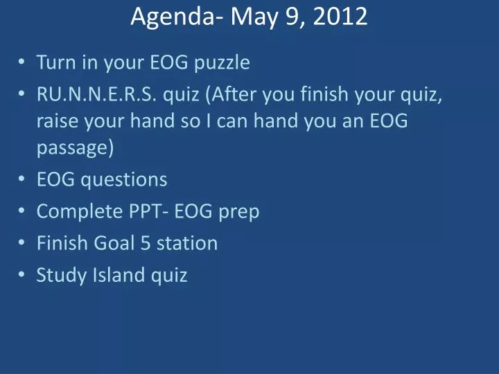 agenda may 9 2012