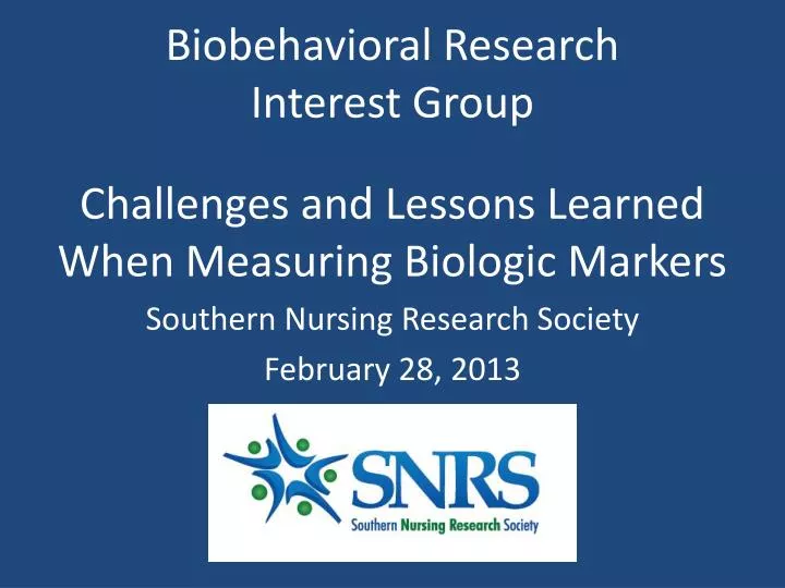 biobehavioral research interest group