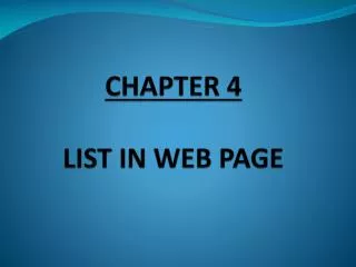 CHAPTER 4 LIST IN WEB PAGE