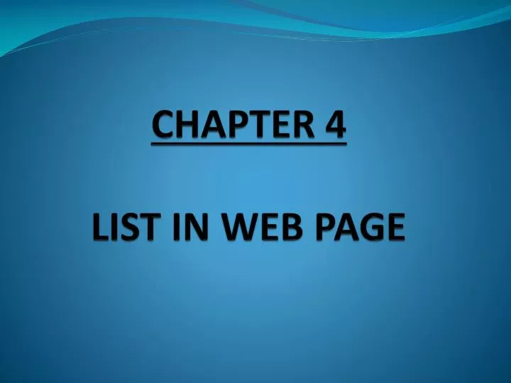 chapter 4 list in web page