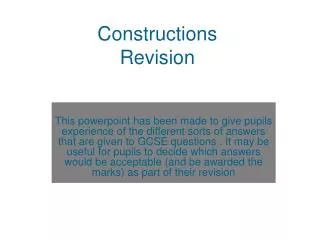 Constructions Revision