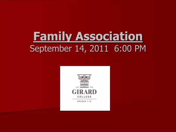 family association september 14 2011 6 00 pm