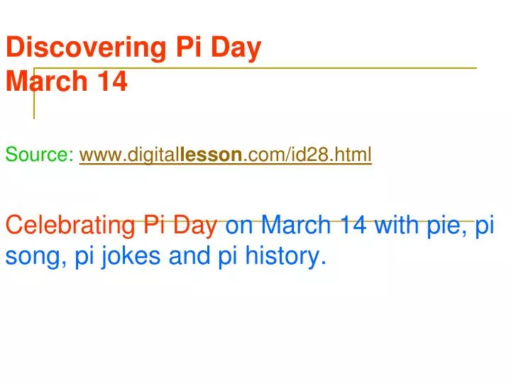discovering pi day march 14