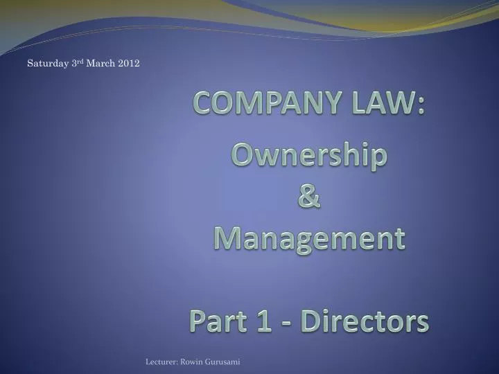 company law ownership management part 1 directors