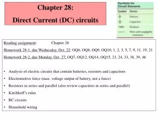 Chapter 28: Direct Current (DC) circuits