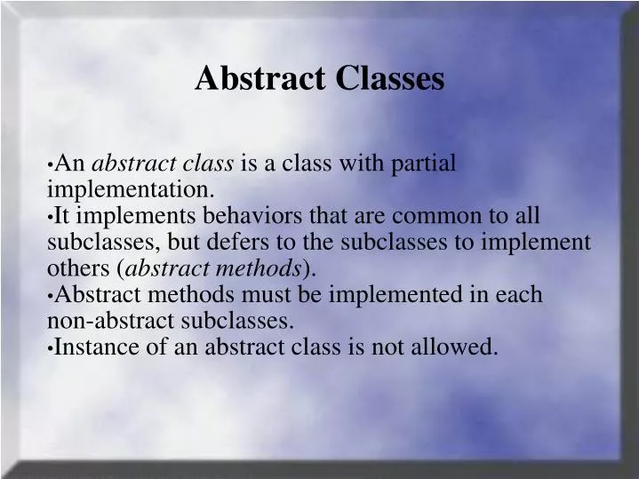 abstract classes