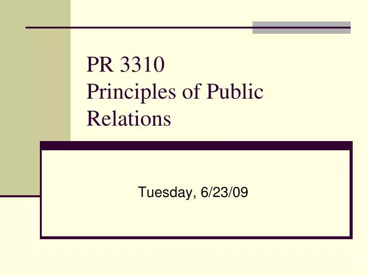 pr 3310 principles of public relations