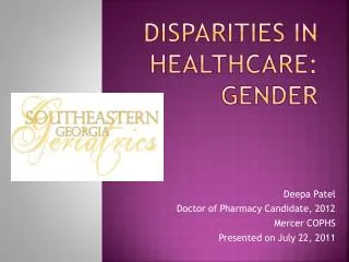 Disparities in healthcare: Gender