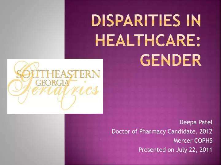 disparities in healthcare gender