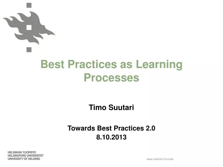 best practices as learning processes