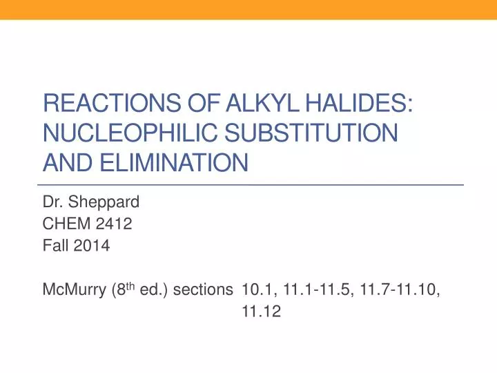 reactions of alkyl halides nucleophilic substitution and elimination