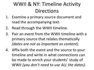 WWII &amp; NY: Timeline Activity Directions