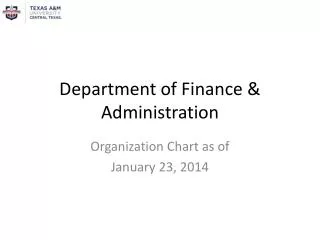 department of finance administration