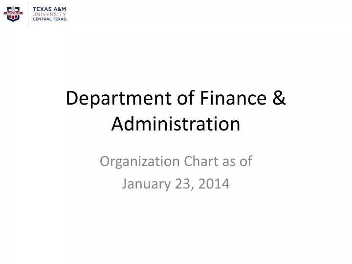 department of finance administration