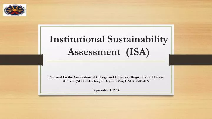 institutional sustainability assessment isa