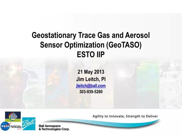 geostationary trace gas and aerosol sensor optimization geotaso esto iip