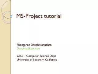 MS-Project tutorial