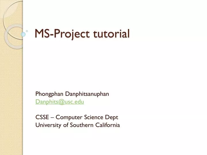 ms project tutorial