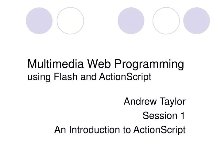 multimedia web programming using flash and actionscript