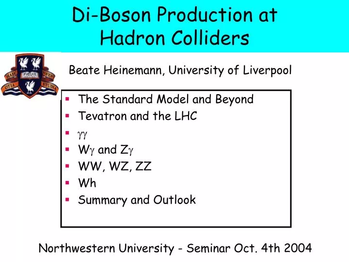 di boson production at hadron colliders