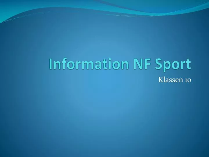 information nf sport