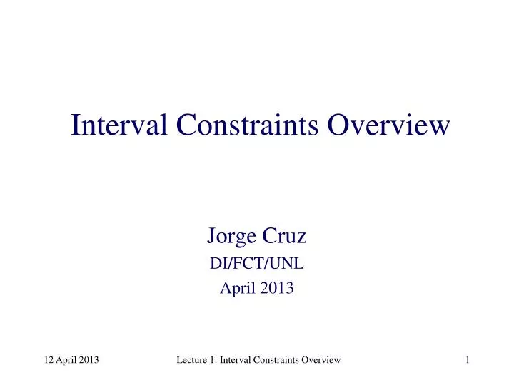 interval constraints overview