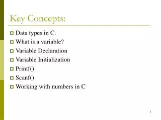 Key Concepts: