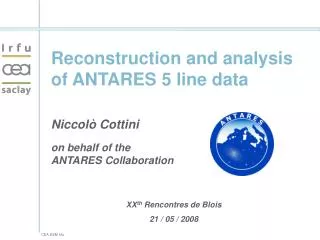 Reconstruction and analysis of ANTARES 5 line data