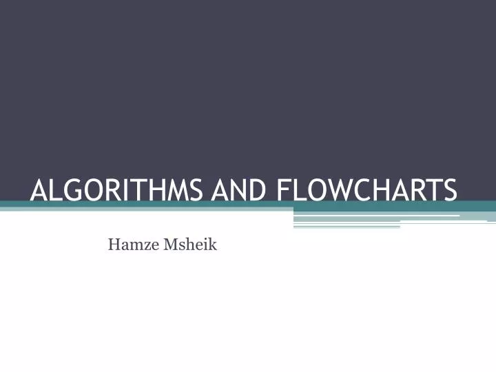 algorithms and flowcharts