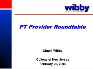 PT Provider Roundtable