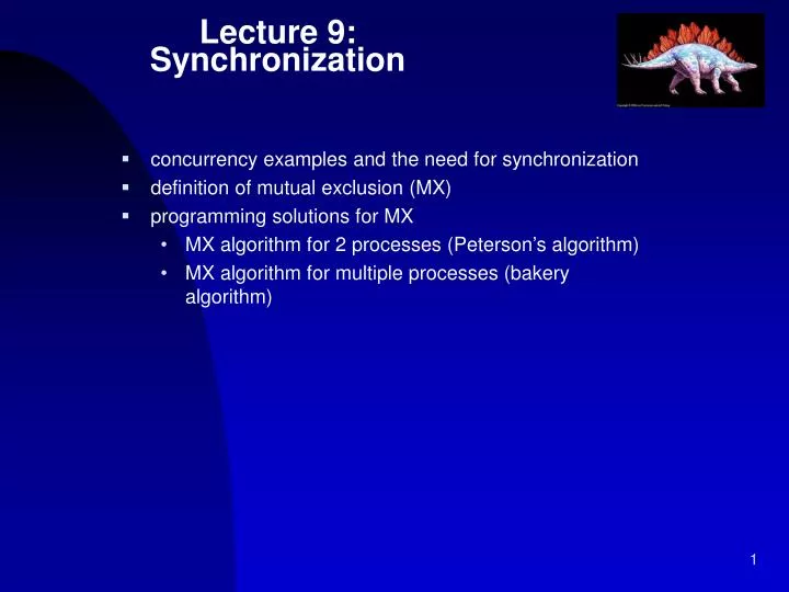 lecture 9 synchronization