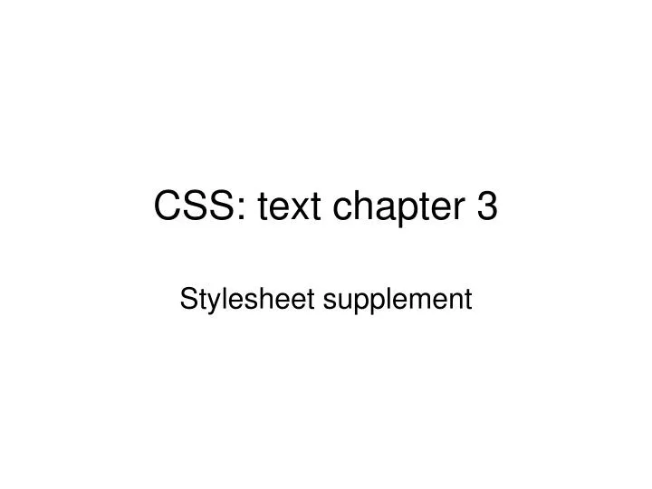 css text chapter 3