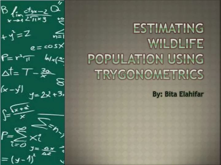 estimating wildlife population using trygonometrics