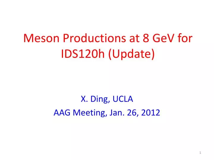 meson productions at 8 gev for ids120h update