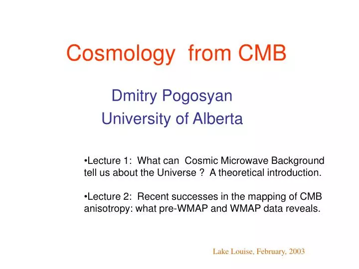 cosmology from cmb