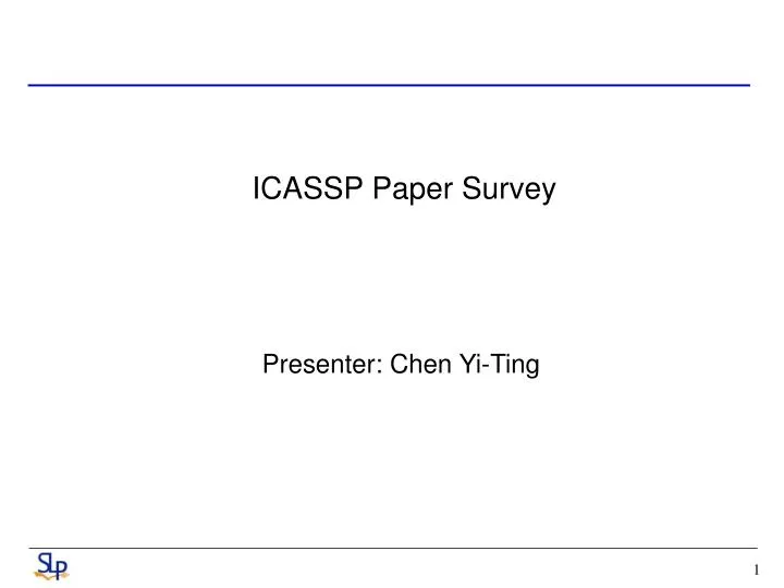 icassp paper survey