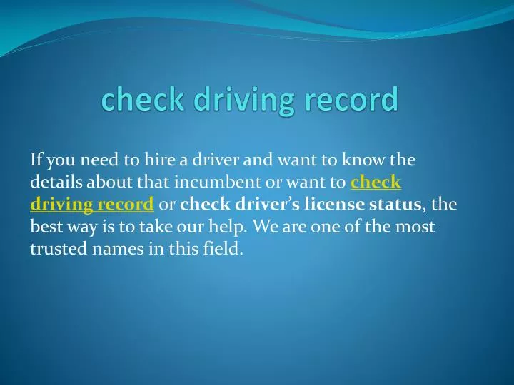 check driving record