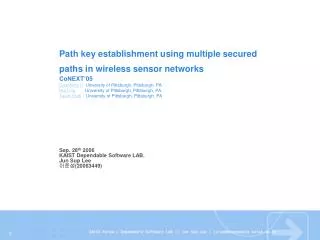 Sep. 28 th 2006 KAIST Dependable Software LAB. Jun Sup Lee ??? (20063449)
