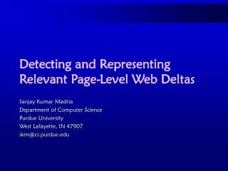 Detecting and Representing Relevant Page-Level Web Deltas