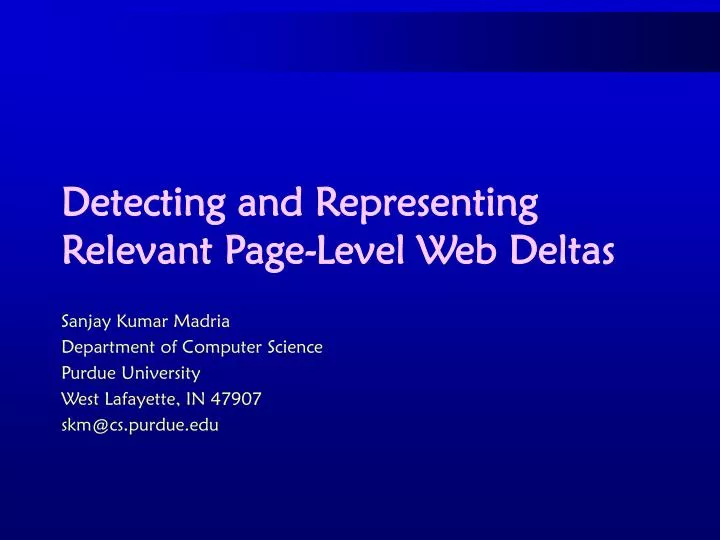 detecting and representing relevant page level web deltas