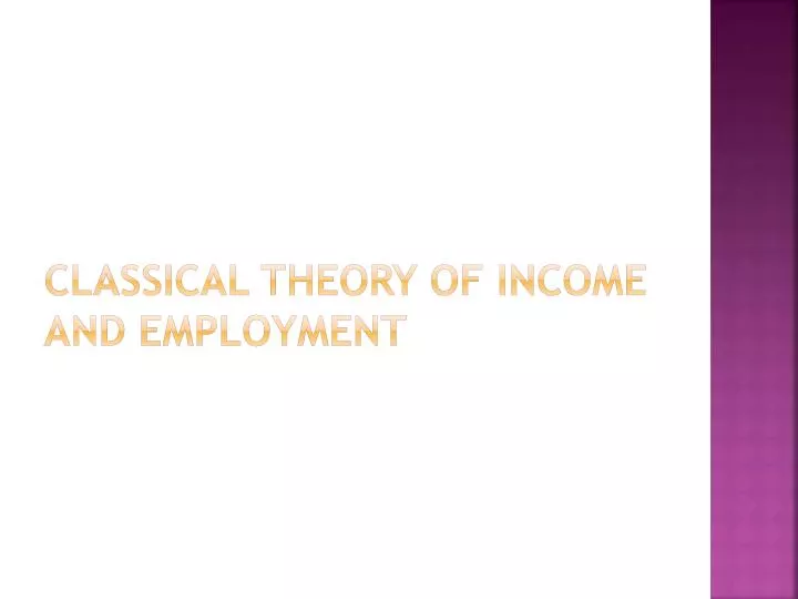 classical theory of income and employment