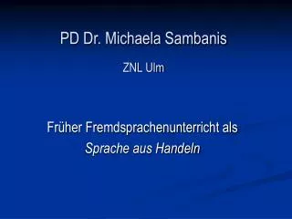 pd dr michaela sambanis znl ulm