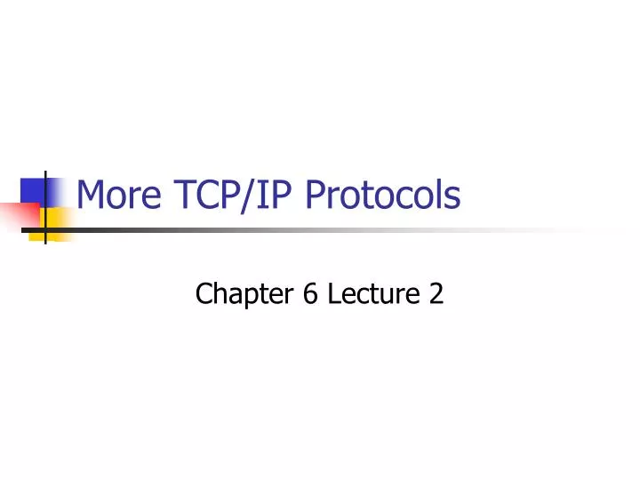 more tcp ip protocols