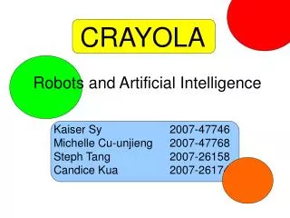 Robots and Artificial Intelligence