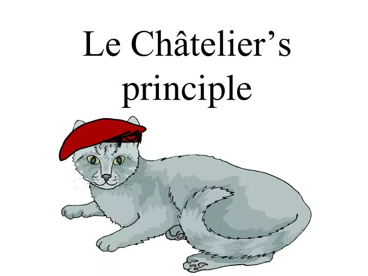 le ch telier s principle