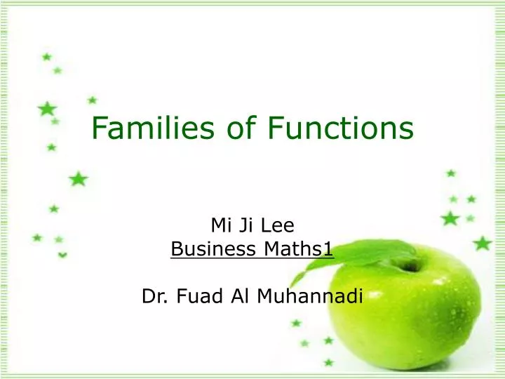 families of functions