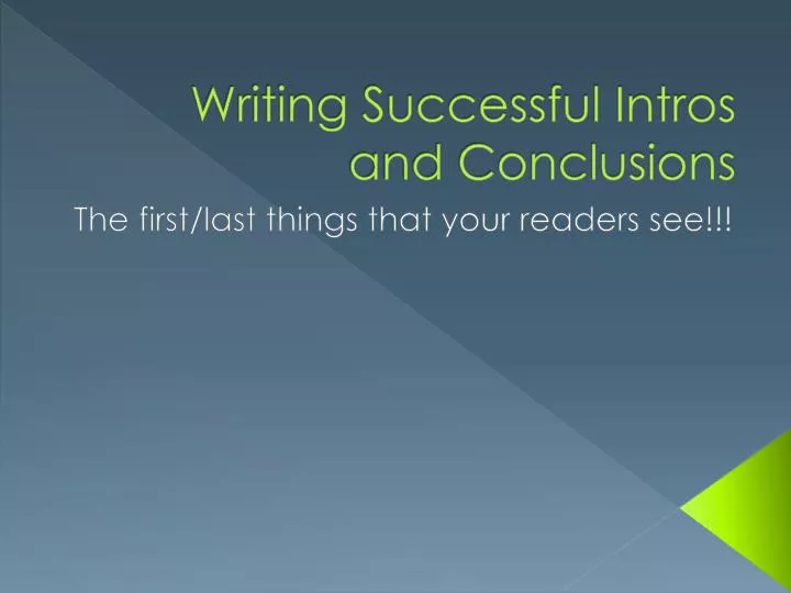 writing successful intros and conclusions