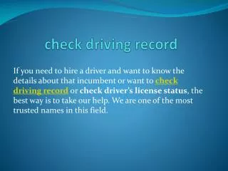 check driving record
