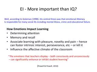 EI - More important than IQ?